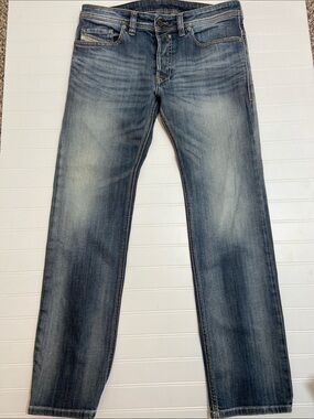Diesel Safado Regular Slim Straight Jeans Size 32X30 Low/Mid Rise Y2K Rocker EUC